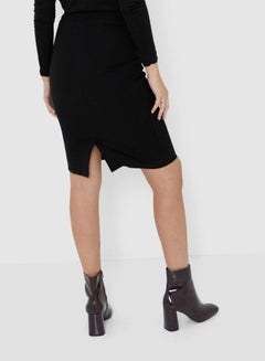 Emoi by Emonite Solid Design Midi Skirt Black  - Image 2