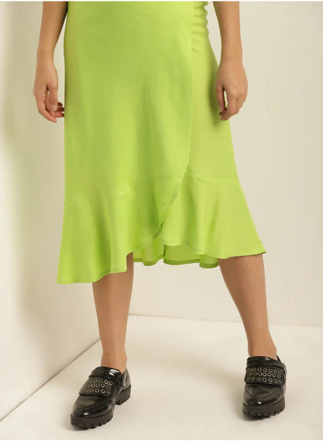 Aila Fashion Bottom Skirts Lime