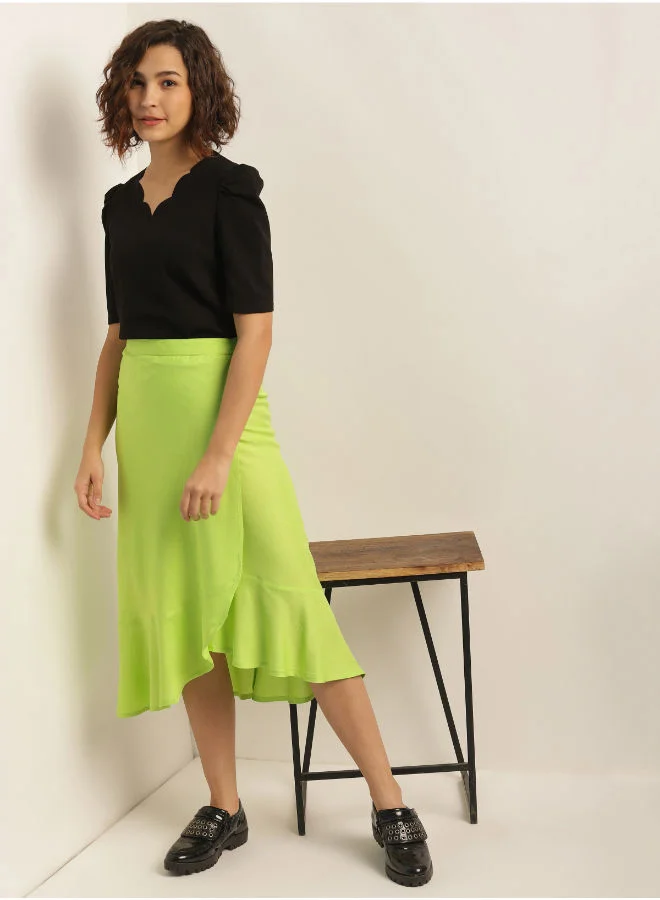 Aila Fashion Bottom Skirts Lime