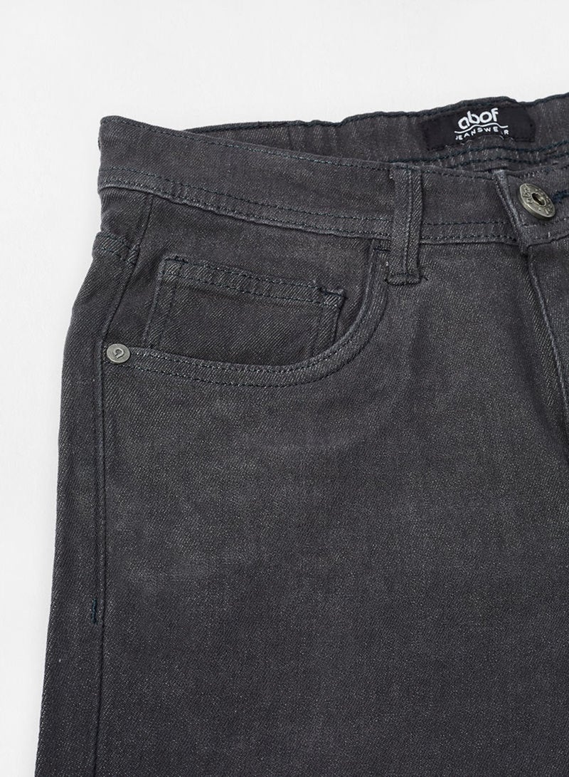 ABOF Basic Five-Pocket Mid-Rise Skinny Fit Jeans Dark Shadow Grey - Image 3