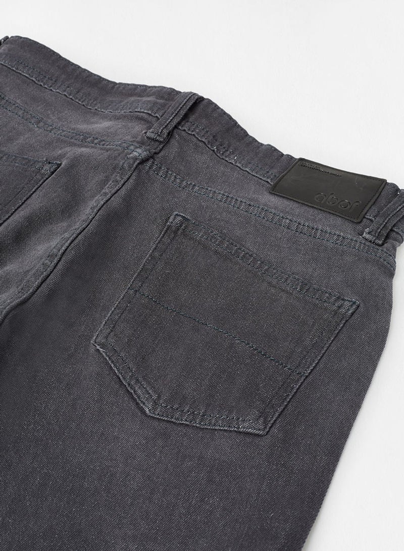 ABOF Basic Five-Pocket Mid-Rise Skinny Fit Jeans Dark Shadow Grey - Image 4