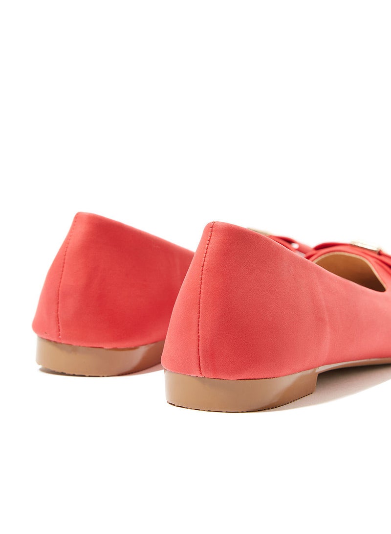 Cobblerz - Embellished Faux Leather Ballerinas Red - Image 1