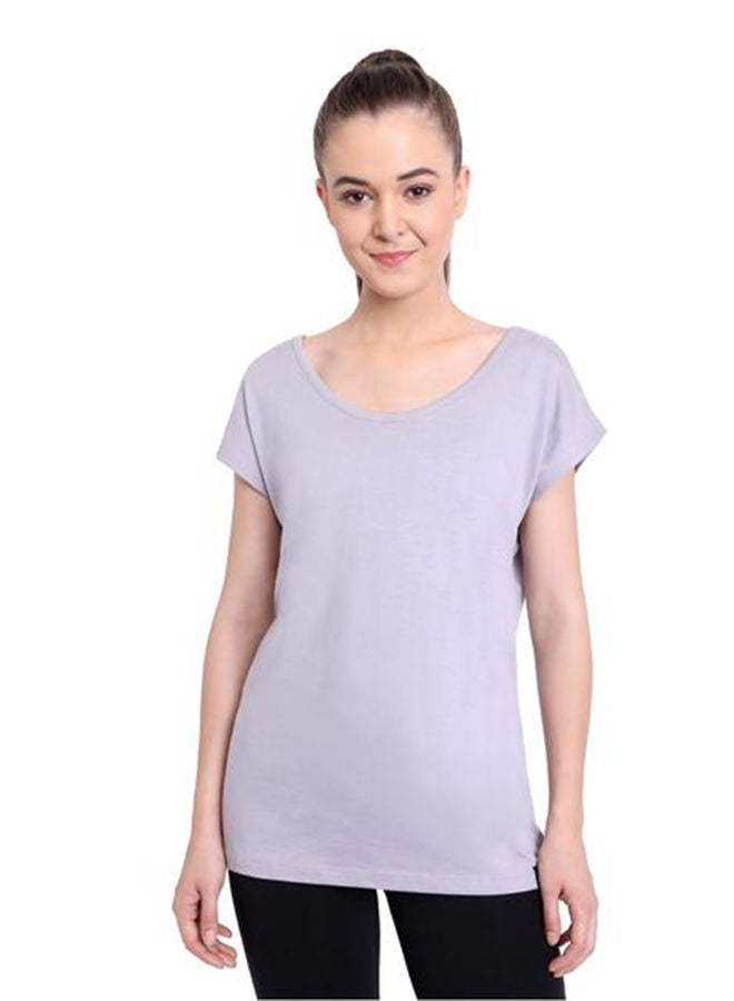SATVA Organic Round Neck Solid T-Shirt Blue  - Image 1