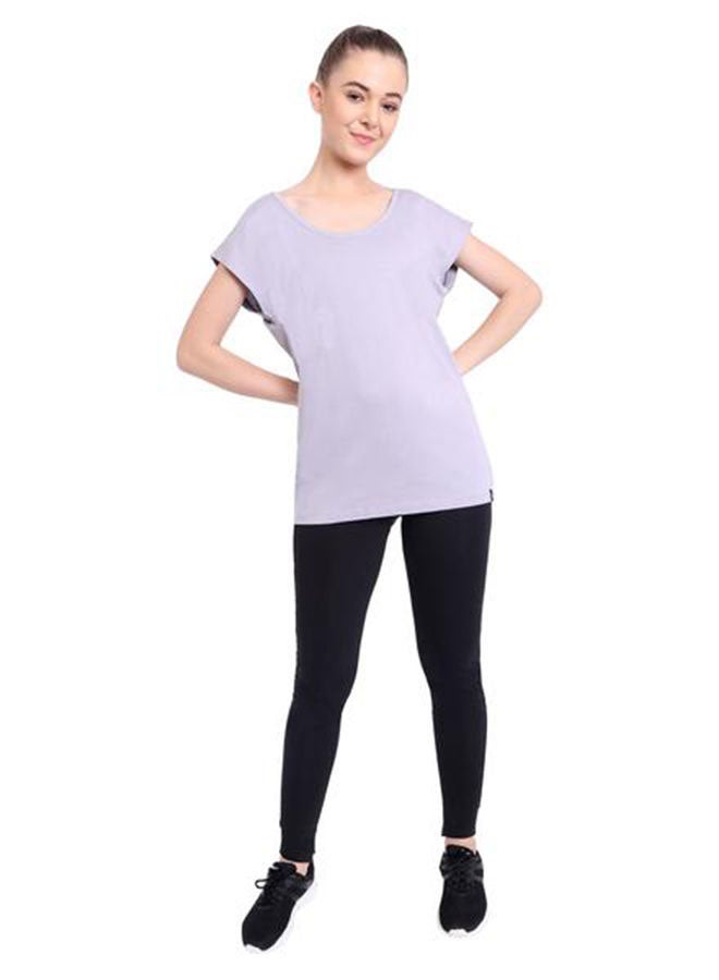 SATVA Organic Round Neck Solid T-Shirt Blue  - Image 2