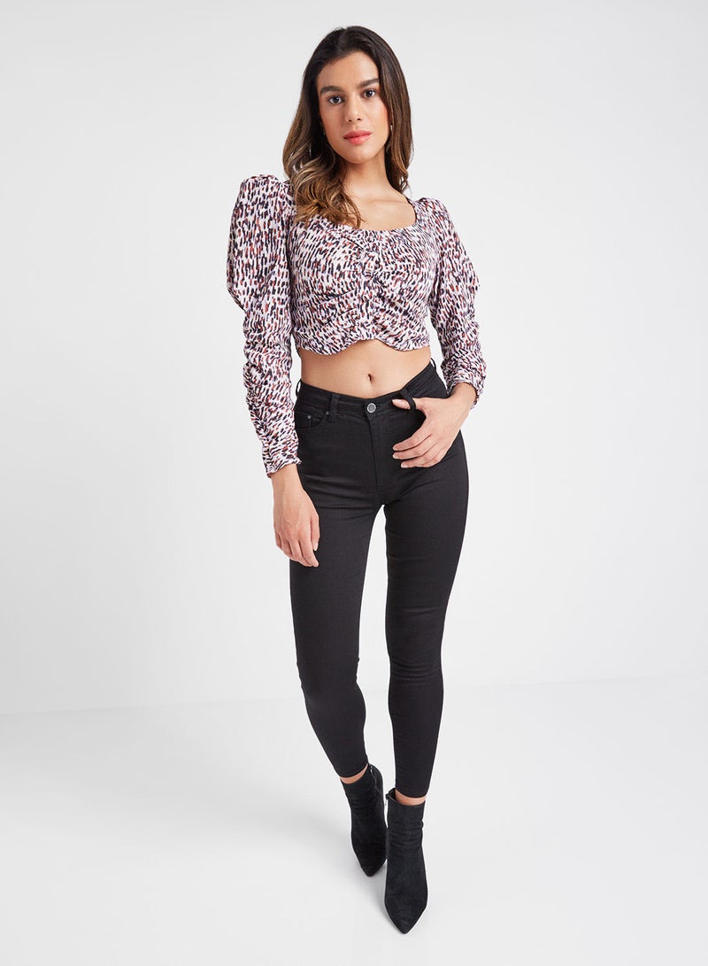 QUZU All-Over Print Blouse Lilac  - Image 3