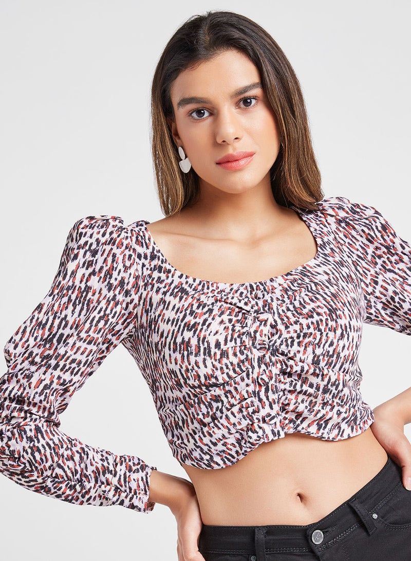 QUZU All-Over Print Blouse Lilac  - Image 4