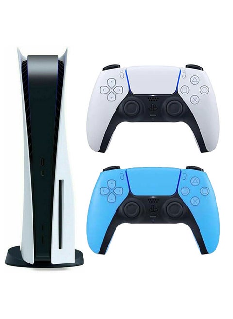 Play Station 5 Console (Disc Version) With Extra Wireless Controller -Blue/Black