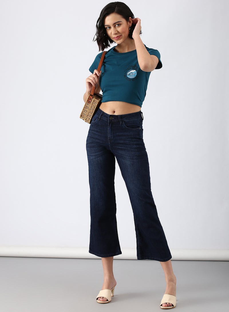 ABOF - Casual Slim Fit Jeans Mid Blue - Image 1