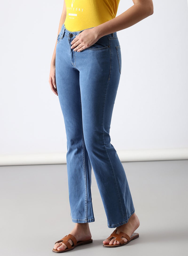 ABOF - Casual Slim Fit Jeans Light Blue - Image 1