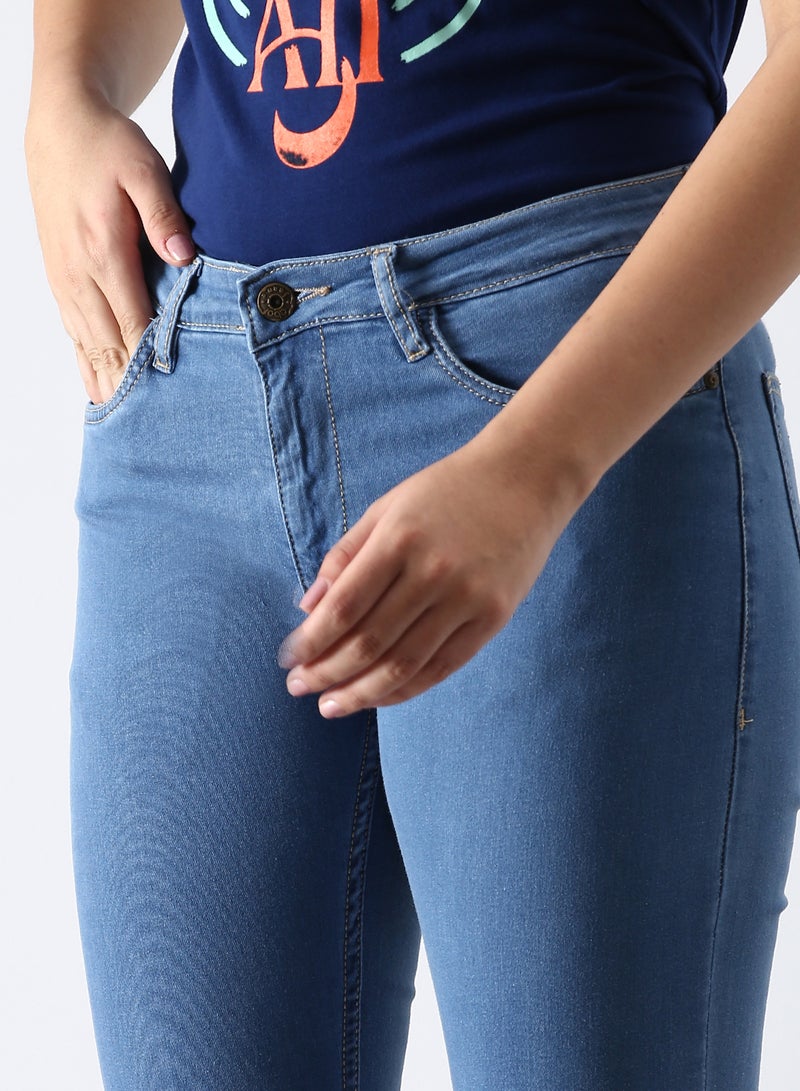ABOF - Casual Slim Fit Jeans Light Blue - Image 1