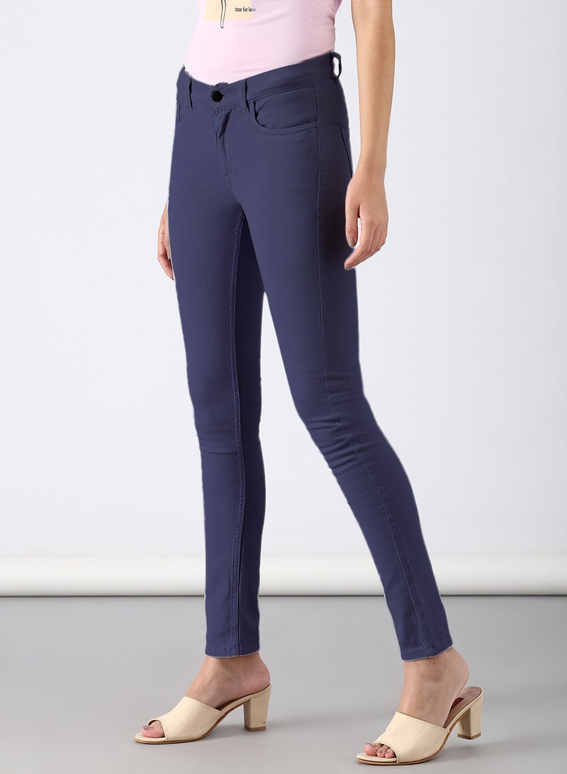 Casual Straight Fit Jeans Dark Blue