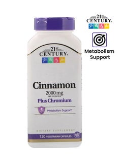 21st CENTURY Cinnamon Plus Chromium, 2000 mg, 120 Vegetarian Capsules 