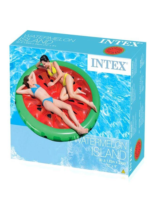 INTEX - Inflatable Lightweight Foldable Design Watermelon Island Pool Float With Vibrant Color 72x9inch - Image 1