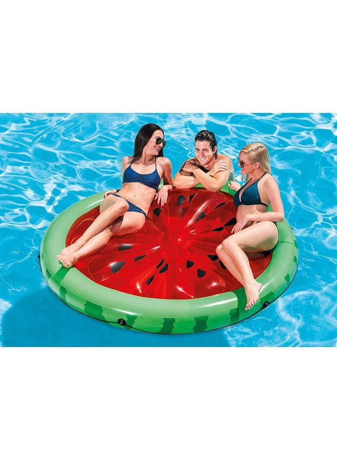INTEX - Inflatable Lightweight Foldable Design Watermelon Island Pool Float With Vibrant Color 72x9inch - Image 1