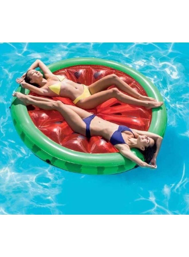 INTEX - Inflatable Lightweight Foldable Design Watermelon Island Pool Float With Vibrant Color 72x9inch - Image 1
