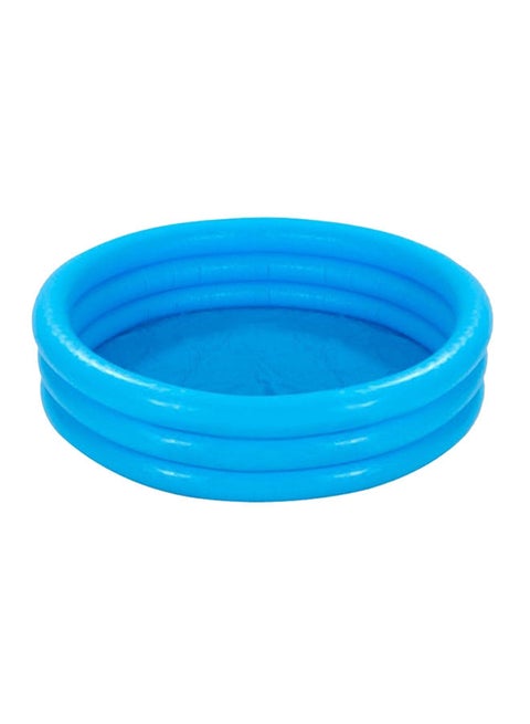 3 Ring Crystal Blue Inflatable Foldable Portable Lightweight Swimming Pool 168x38cm 168x38cm