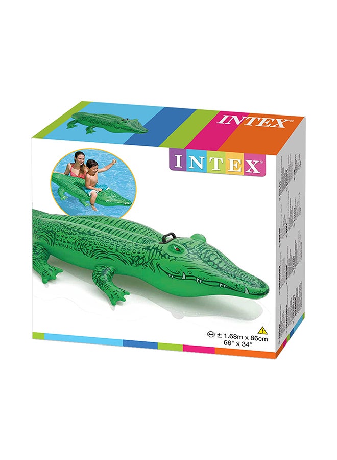 INTEX - Crocodile Gator Ride-On Pool Float - Green 66x34inch - Image 1
