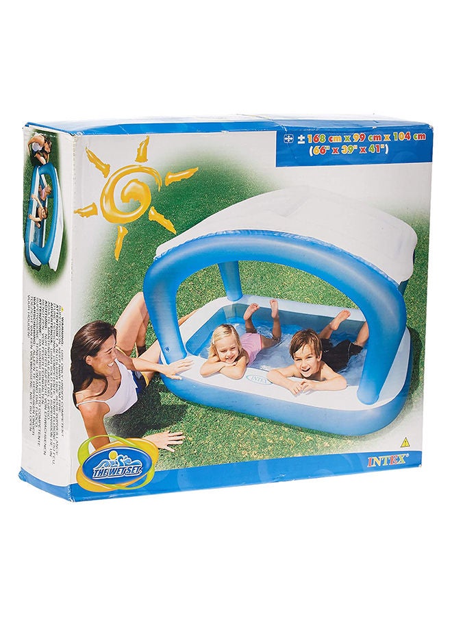 INTEX Sunshade Inflatable Foldable Portable Lightweight Swimming Pool 168x104x99cm  - Image 2