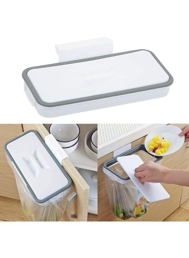 Goldedge - Hanging Trash Bag Holder White 10centimeter - Image 1