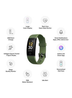realme Heart Rate Monitor Fitness Band With 9 Sports Mode Green  - Image 3