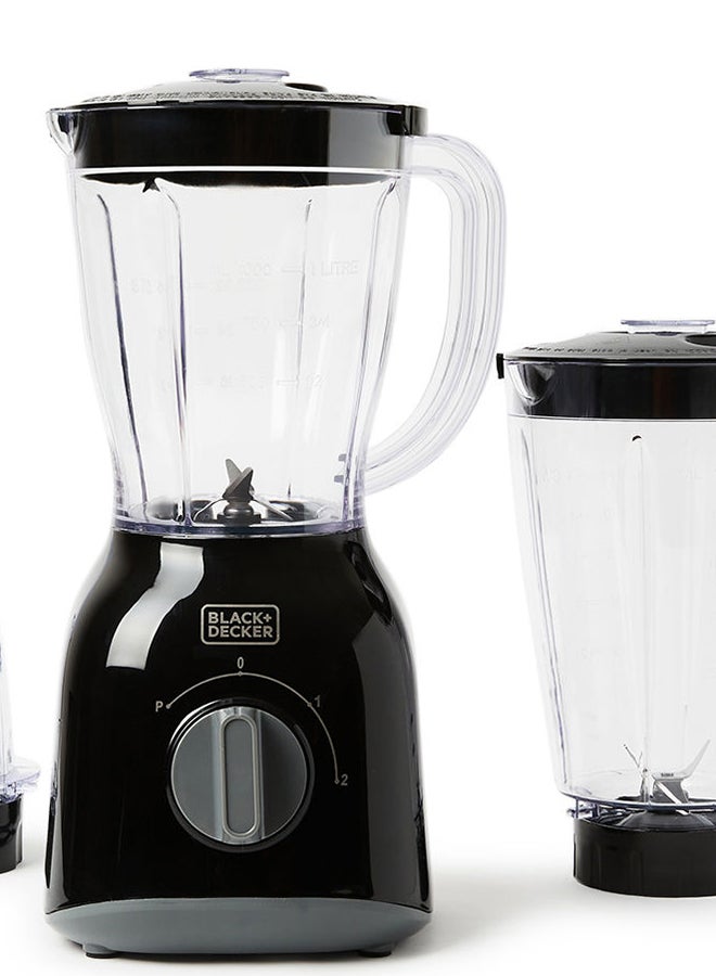 BLACK+DECKER - Blender With 2 x Grinder Mills 1.5 L 400 W BX365-B5 Black - Image 1