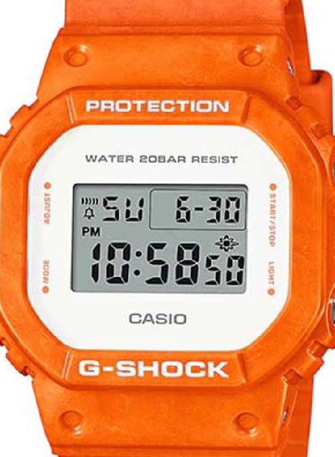 Digital Rectangular Wrist Watch DW-5600WS-4DR - 48 mm - Orange - v1654846246/N51678748A_4