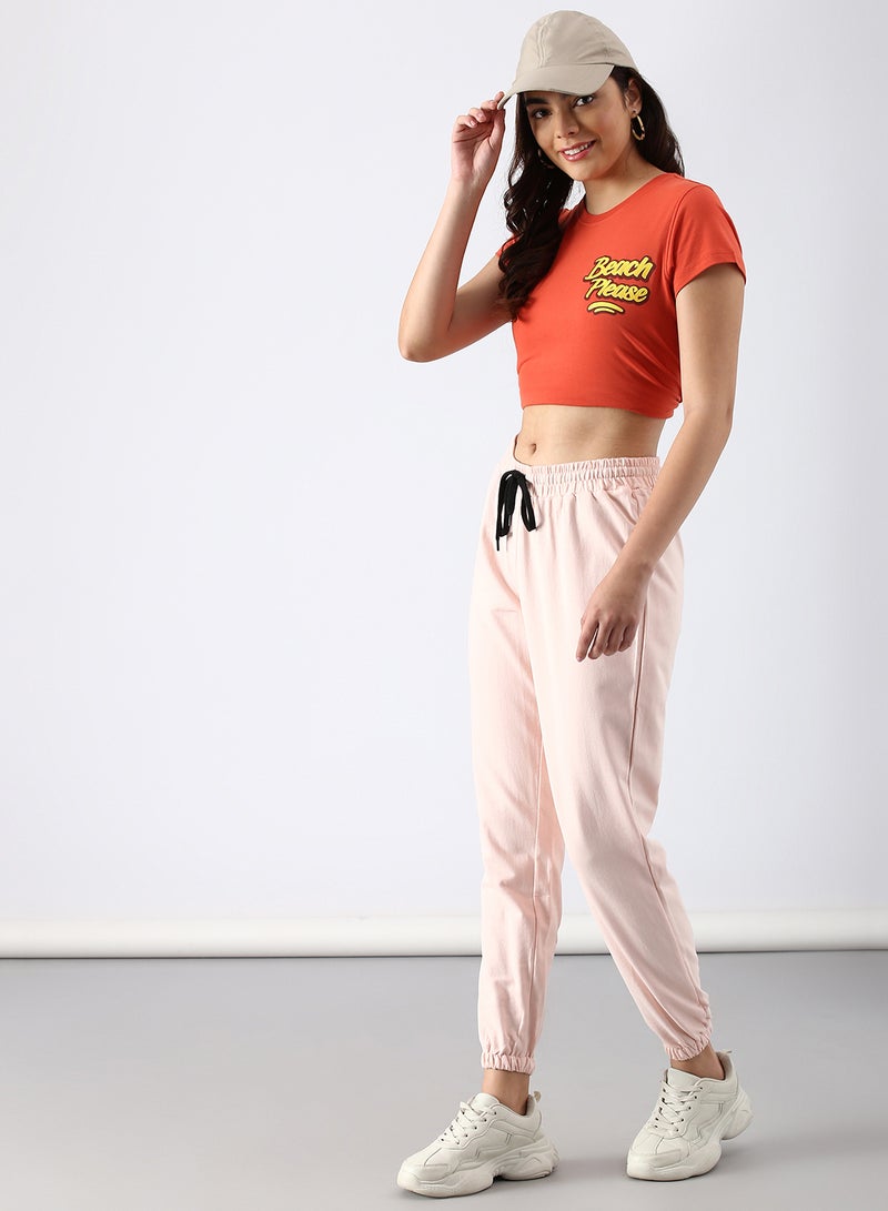 ABOF - Slim Fit Joggers Baby Pink - Image 1