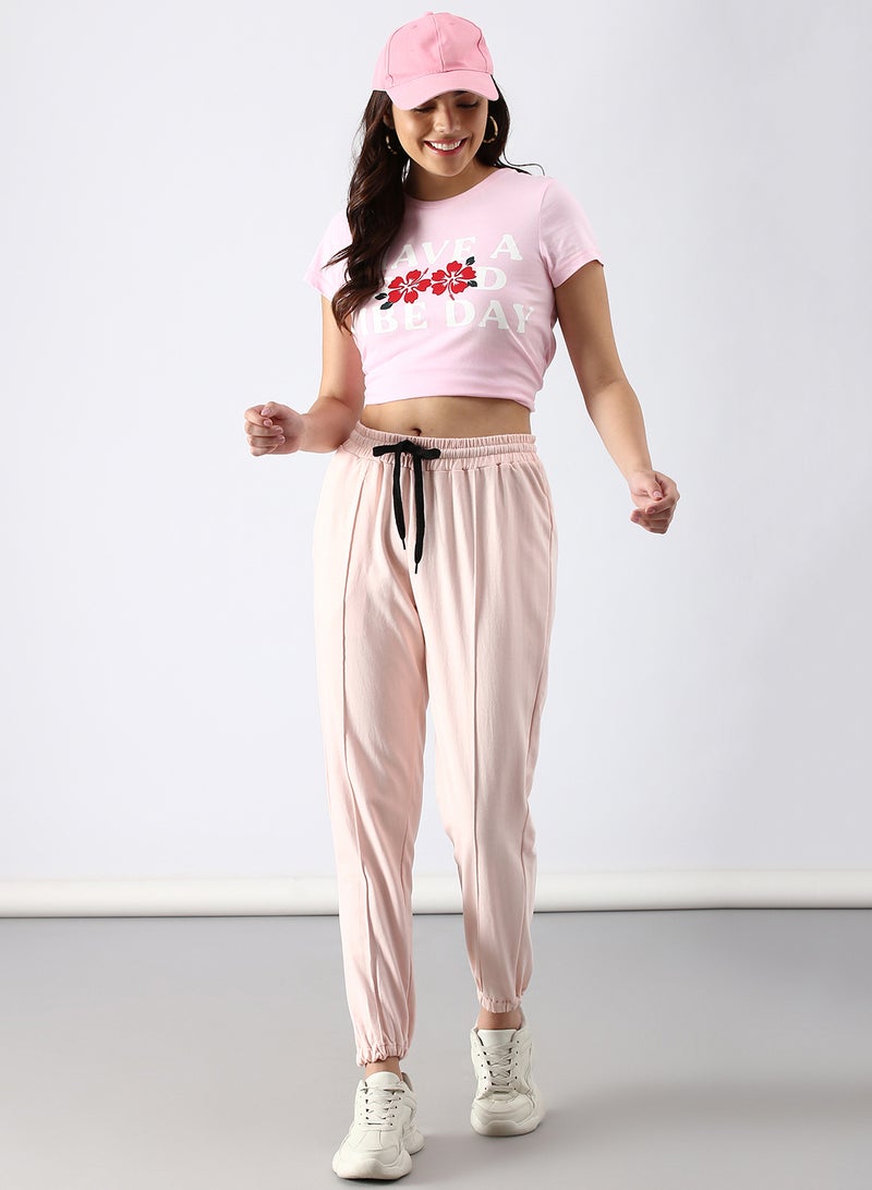 ABOF - Slim Fit Joggers Peach - Image 1