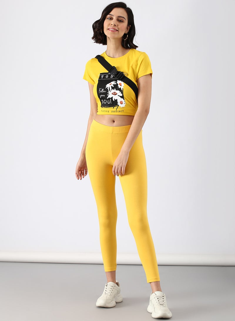 ABOF - Slim Fit Leggings Yellow - Image 1