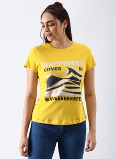 ABOF Regular Fit Casual T-Shirt Sulphur  - Image 1