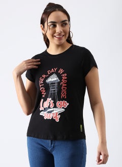 ABOF Regular Fit Casual T-Shirt Black  - Image 1