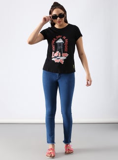 ABOF Regular Fit Casual T-Shirt Black  - Image 4