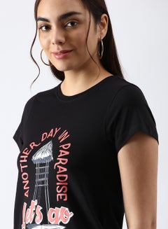 ABOF Regular Fit Casual T-Shirt Black  - Image 3
