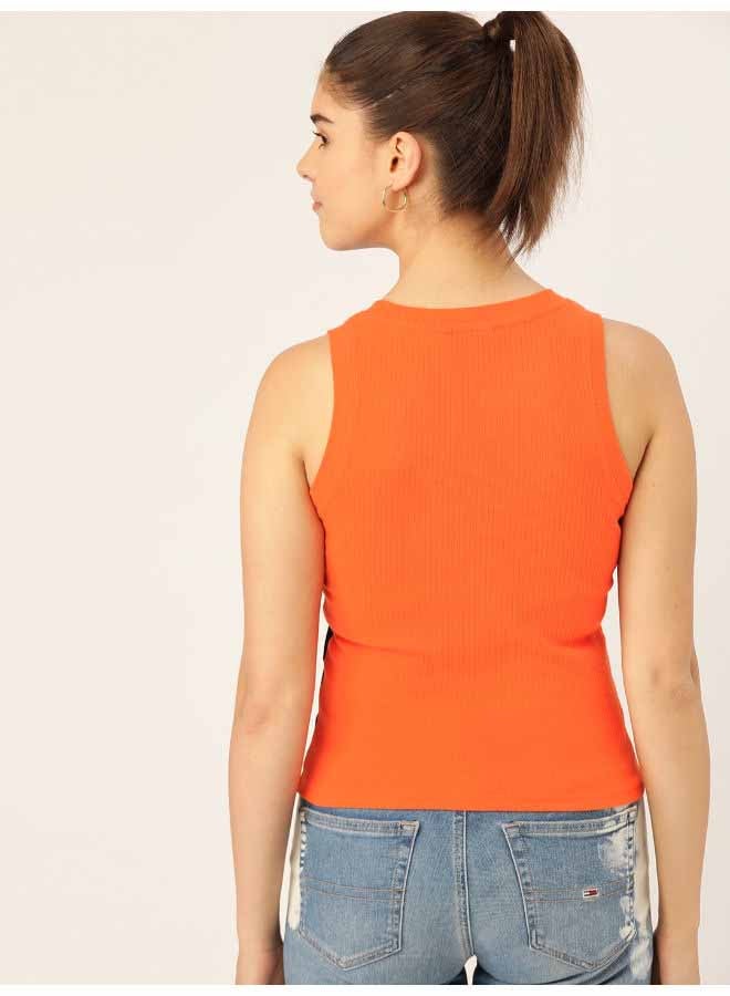DressBerry - Comfortable Casual Tank Top Exotic Orange - Image 1