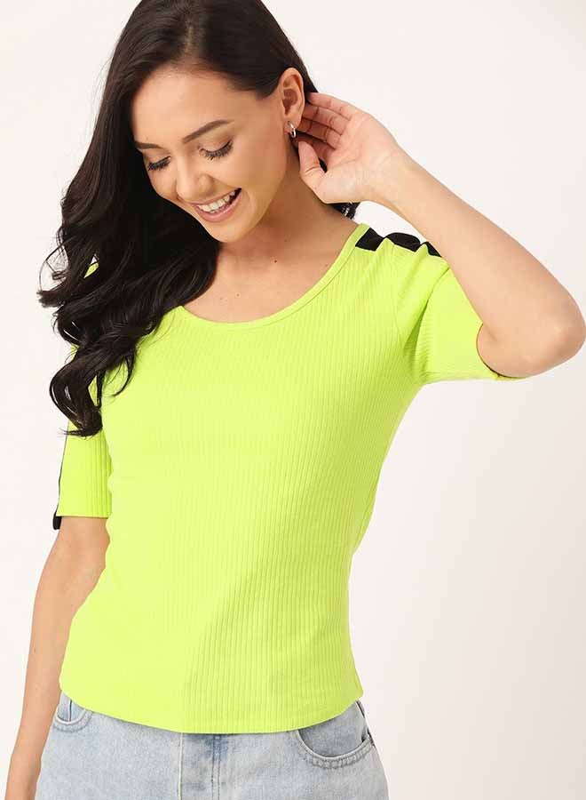 DressBerry Round Neck T-Shirt Green Glow  - Image 1