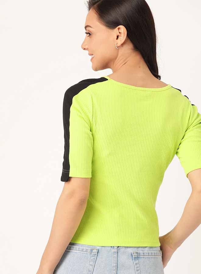 DressBerry Round Neck T-Shirt Green Glow  - Image 2