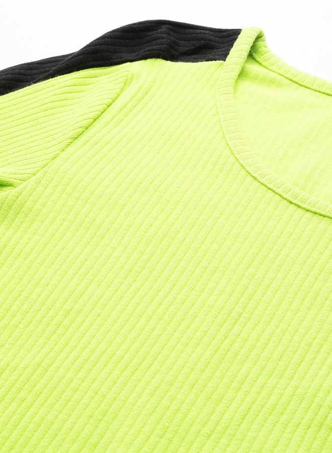 DressBerry Round Neck T-Shirt Green Glow  - Image 4