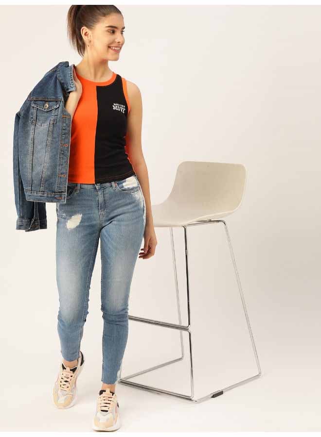 DressBerry - Comfortable Casual Tank Top Exotic Orange - Image 1