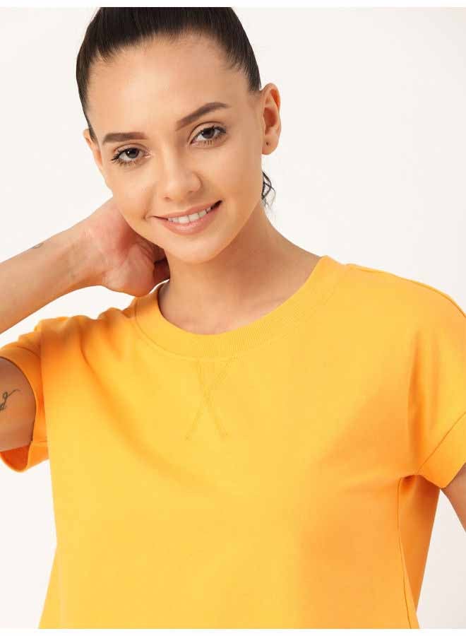 DressBerry Stylish Casual Crop Top Banana  - Image 5