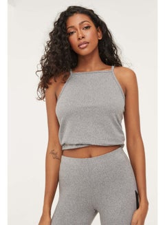 Super Soft Cropped Vest Top Grey
