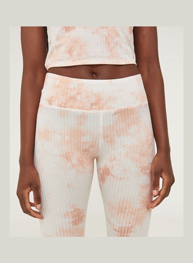 Ardene Elasticated Tie-Dye Printed Leggings Pink/White  - Image 4