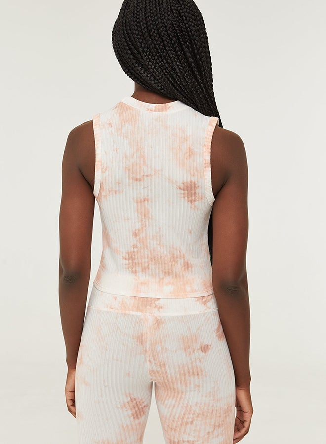 Ardene - Ribbed Knitted Tank Top Pink/White - Image 1