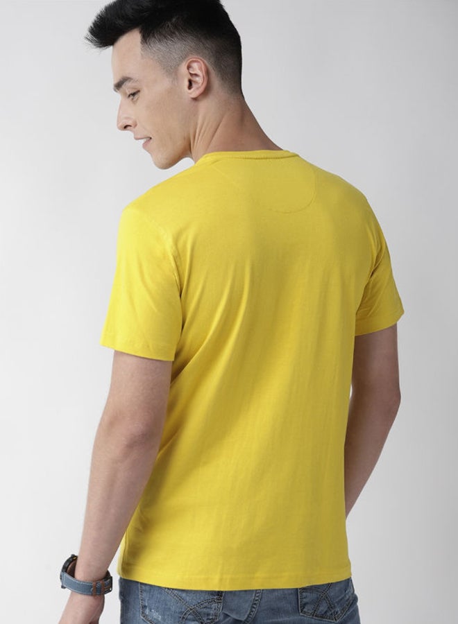 Round Neck Casual T-Shirt Mustard - v1654865959/N47947858V_2