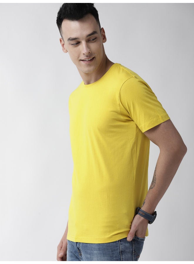 Round Neck Casual T-Shirt Mustard - v1654865959/N47947858V_3