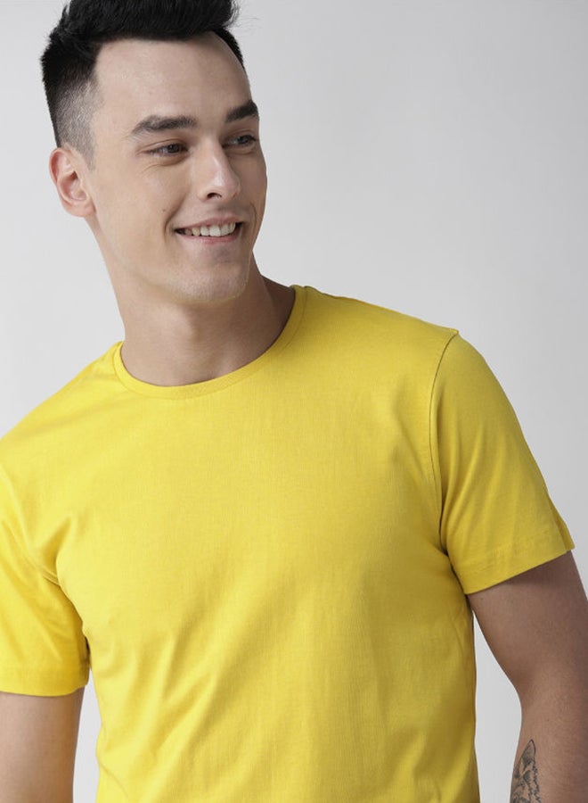 Round Neck Casual T-Shirt Mustard - v1654865960/N47947858V_4