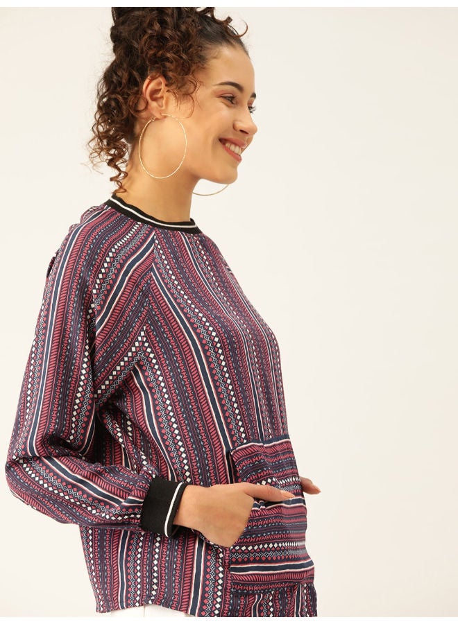DressBerry Striped Crew Neck Top Multicolour  - Image 1