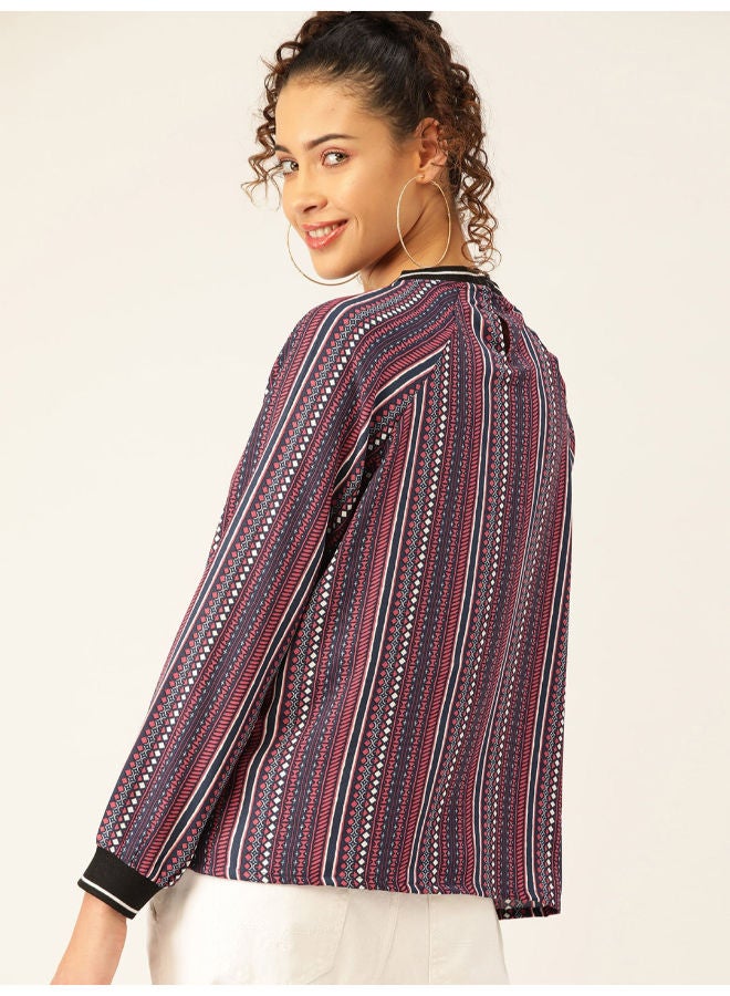 DressBerry Striped Crew Neck Top Multicolour  - Image 2