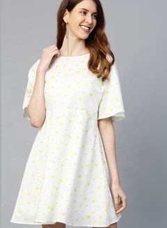 Stylish Casual Floral Printed Dress Cloud Dancer - v1654866036/N47949090V_1