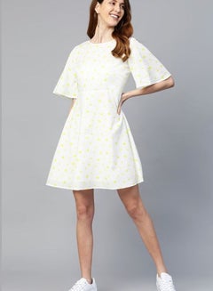 Stylish Casual Floral Printed Dress Cloud Dancer - v1654866036/N47949090V_4