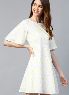 Stylish Casual Floral Printed Dress Cloud Dancer - v1654866037/N47949090V_3